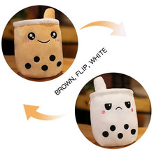 Load image into Gallery viewer, Image of Boba Reversibles (Brown to White) of the BobaPalz - Boba and Bubble Tea Plushie
