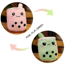 Load image into Gallery viewer, Image of Boba Reversibles (Pink to Green) of the BobaPalz - Boba and Bubble Tea Plushie
