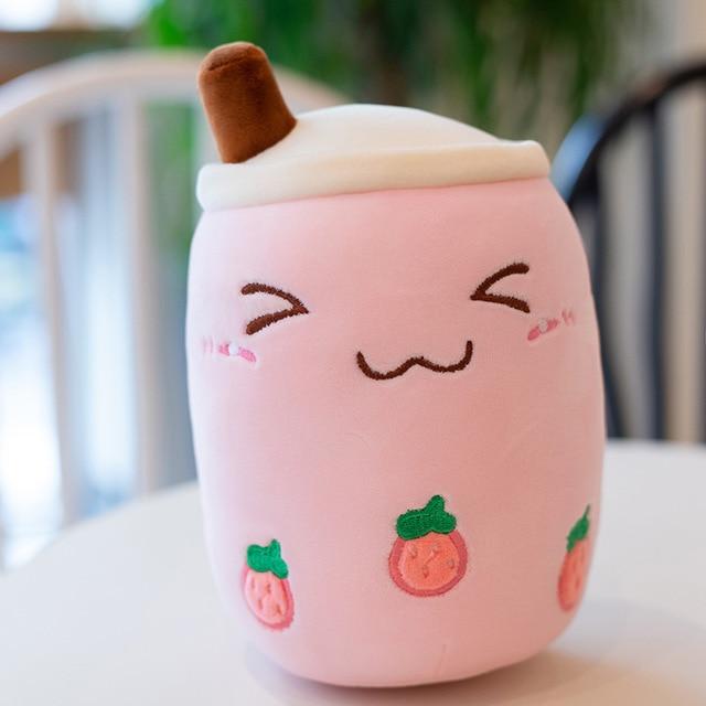 Image of Boba Strawberry Blush of the BobaPalz - Boba and Bubble Tea Plushie