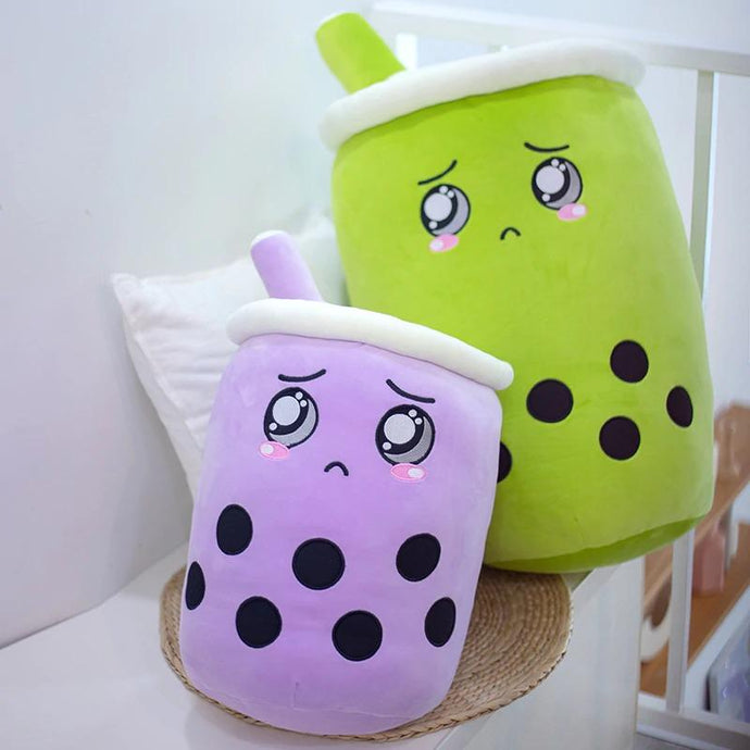 Image of Boba Taro and Boba Matcha of the BobaPalz - Boba and Bubble Tea Plushie